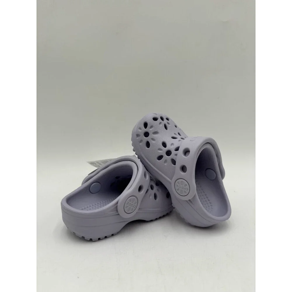 Crocs CLASSIC FLORAL CUT OUT PURPLE MOON Kids' NEW Clog Purple US Size C4